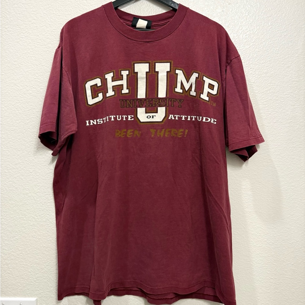 90s Chump University Institute of Attitude Men’s College Parody Tee XL 23x30